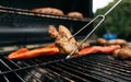 BBQ food party, summer grilling in the afternoon of weekend Royalty Free Stock Photo