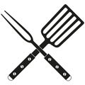 BBQ fork spatula cross silhouette