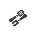 BBQ fork and spatula vector icon Royalty Free Stock Photo