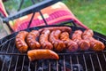 BBQ fried sausages grill Royalty Free Stock Photo