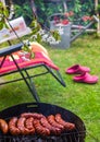 BBQ fried sausages grill Royalty Free Stock Photo