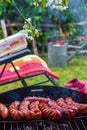 BBQ fried sausages grill Royalty Free Stock Photo