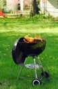 BBQ grill in backyard Royalty Free Stock Photo