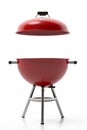 BBQ grill. Barbecue round with cover isolated against white background. 3d illustration Royalty Free Stock Photo