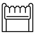 Bbq grill box icon outline vector. Sausage stand