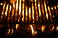 BBQ grill fire Royalty Free Stock Photo