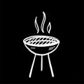 BBQ grill hand drawn cartoon icon vector illustration