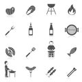 Bbq Grill Icon Black Royalty Free Stock Photo