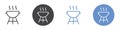 BBQ grill icon Flat set in black and white color Royalty Free Stock Photo
