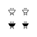 BBQ Grill Icon Logo Vector Symbol. Barbecue Icon Isolated on White Background