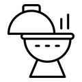 Bbq grill icon outline vector. Picnic stand