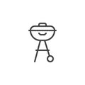 BBQ grill line icon Royalty Free Stock Photo