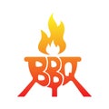 BBQ grill logo design vector, banners graphic Royalty Free Stock Photo