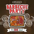 Bbq Grill Party Poster Royalty Free Stock Photo