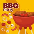 BBQ grill poster Vector Royalty Free Stock Photo