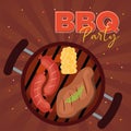 BBQ grill poster Vector Royalty Free Stock Photo