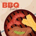 BBQ grill poster Vector Royalty Free Stock Photo