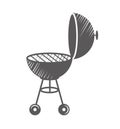 bbq grill sketch icon