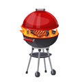 BBQ grill with and steak Royalty Free Stock Photo