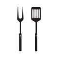 BBQ or grill tools icon. Barbecue fork with spatula.