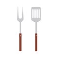 BBQ or grill tools icon. Barbecue fork with spatula.