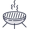 BBQ grill vector, barbecue icon isolated on white Royalty Free Stock Photo