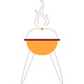 BBQ grill vector picnic party icon isolated