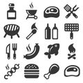 BBQ and Grilling Icons Set. Vector