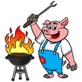 BBQ Grilling Pig Royalty Free Stock Photo