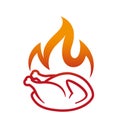 Bbq Hot Chicken Flames Logo Design Symbol Vector Royalty Free Stock Photo