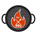 BBQ Icon with Grill Tools. Vector Illustration Royalty Free Stock Photo