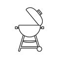 BBQ icon vector. Grill illustration sign. Picnic symbol or logo.