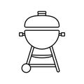 BBQ icon vector. Grill illustration sign. Picnic symbol or logo.