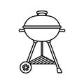 BBQ icon vector. Grill illustration sign. Picnic symbol or logo.