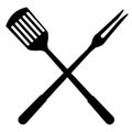 BBQ icon on white background. grill tools sign. Barbecue symbol. bbq fork logo. flat style