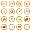 BBQ icons circle