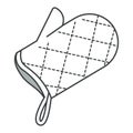 BBQ and kitchen glove, home textile or cotton fabric, isolated icon