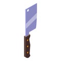 Bbq knife icon isometric vector. Fire food