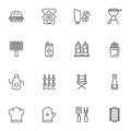 BBQ line icons set Royalty Free Stock Photo