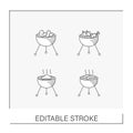 BBQ line icons set Royalty Free Stock Photo