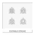 BBQ line icons set Royalty Free Stock Photo