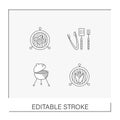 BBQ line icons set Royalty Free Stock Photo