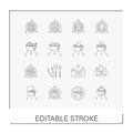 BBQ line icons set Royalty Free Stock Photo