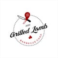 Bbq logo simple lamb ribs grill badge vector food Royalty Free Stock Photo