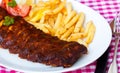 BBQ , marinated spareribs and french fries