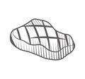 bbq meat portion sketch icon