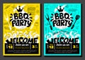 BBQ party Food poster. Barbecue template menu invitation flyer d Royalty Free Stock Photo