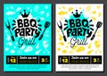 BBQ party Food poster. Barbecue template menu invitation flyer d Royalty Free Stock Photo