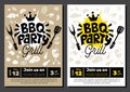 BBQ party Food poster. Barbecue template menu invitation flyer d Royalty Free Stock Photo
