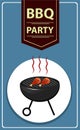 BBQ party grill with fried chicken drumsticks